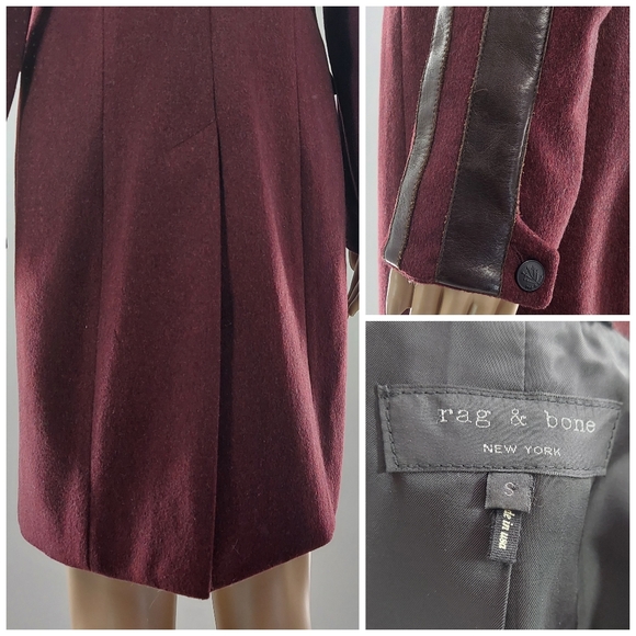 Rag & Bone Maharaja Wool and Leather Coat S - Picture 7 of 9